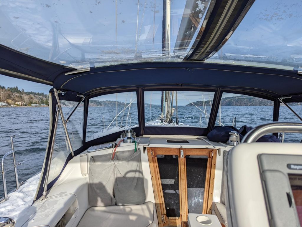 View from inside the cockpit